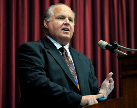 Late Rush Limbaugh caught on camera giving a speech.